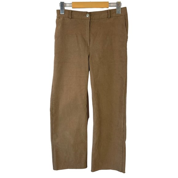 OAK + FORT | Wide Leg Twill Pant 4218 Brown Small - Picture 4 of 7